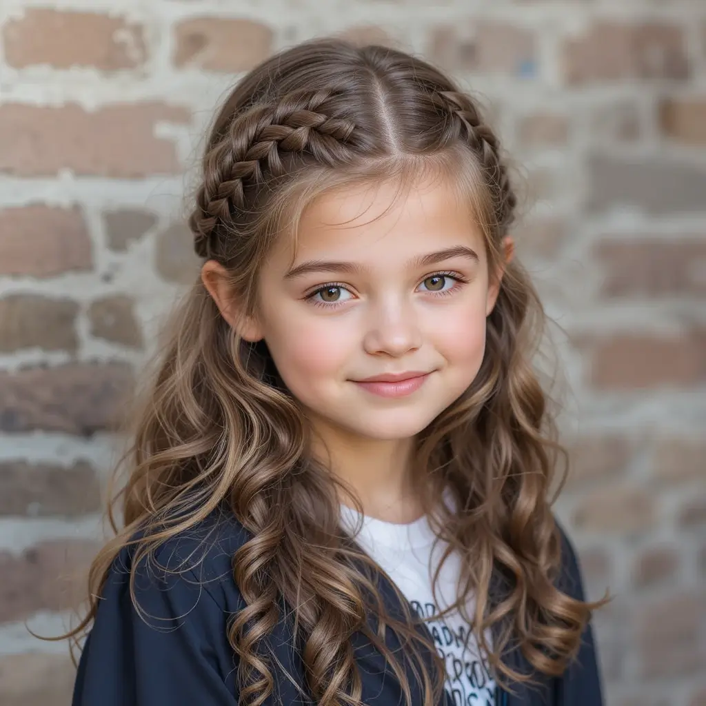 Waterfall Braid with Curls