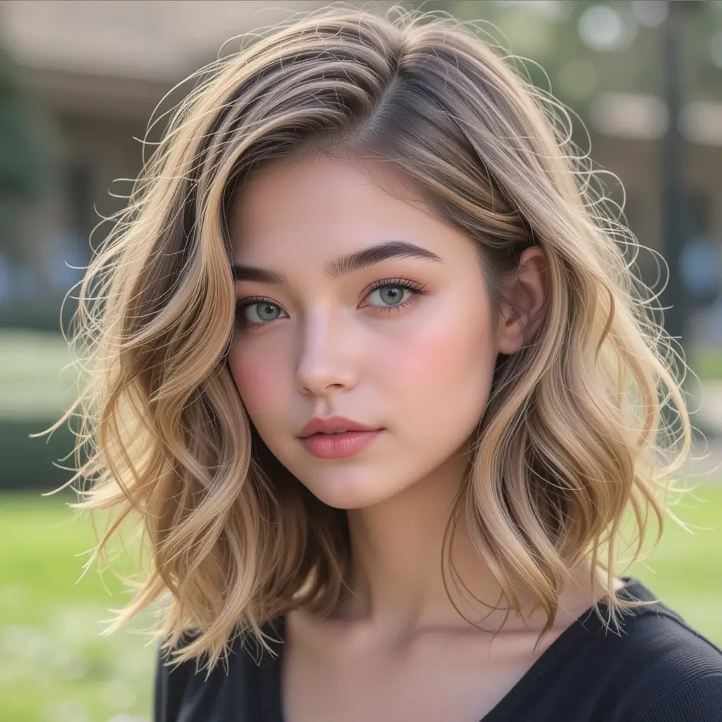 Wavy Shoulder-Length Bob