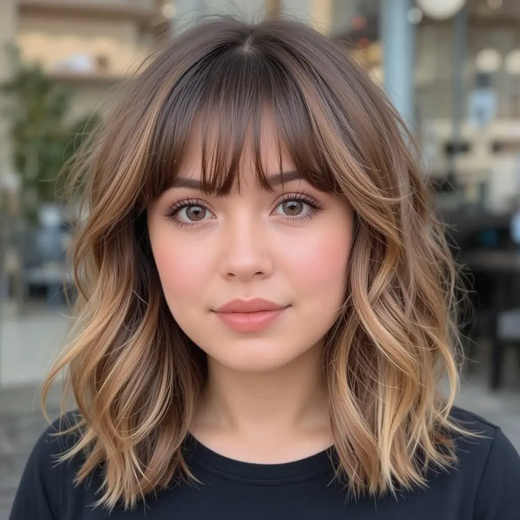 Wispy Bangs with Medium Waves