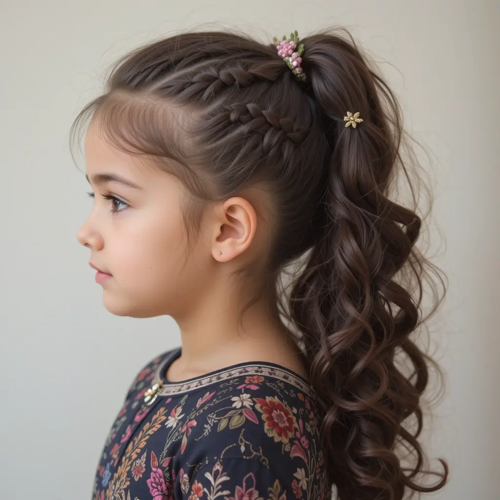 Zig-Zag Braids into a Curly Ponytail
