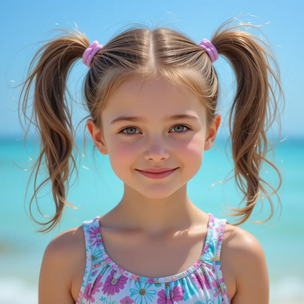 Zig-Zag Parted Ponytails
