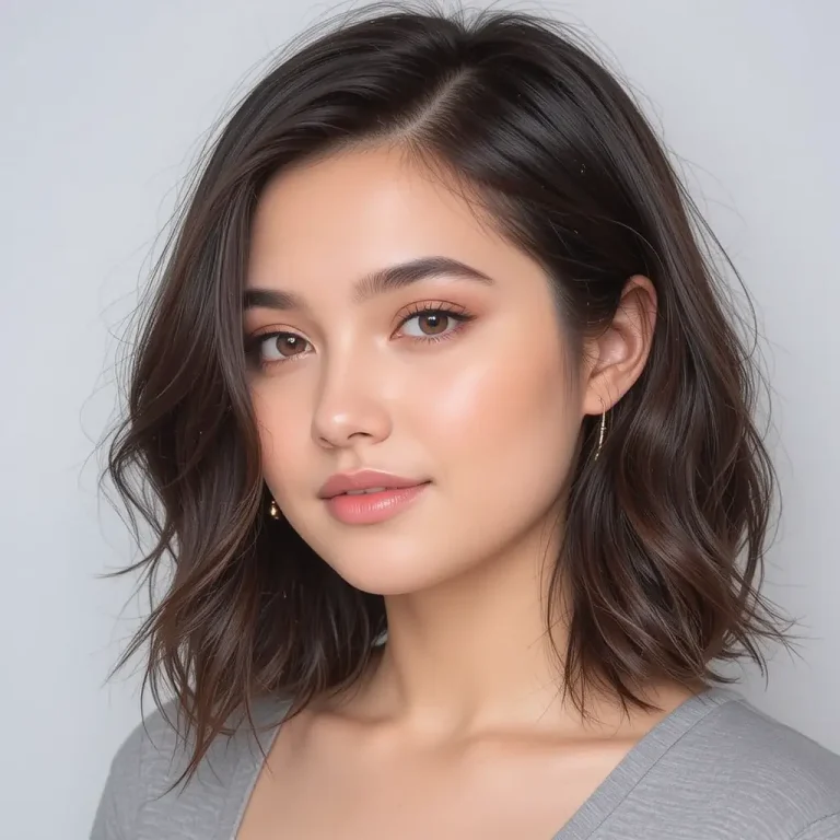 medium length hairstyles for chubby face