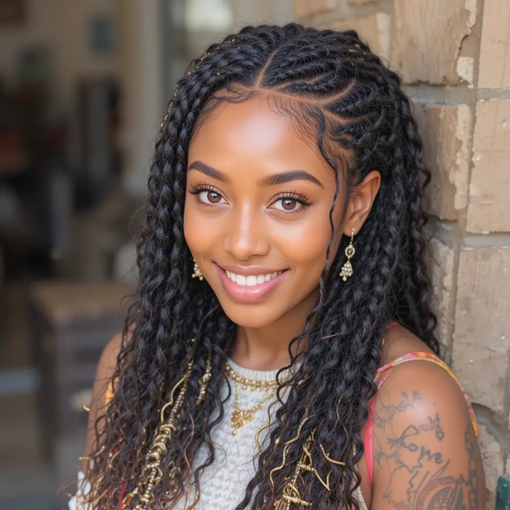 13. Fulani Braids with Twists