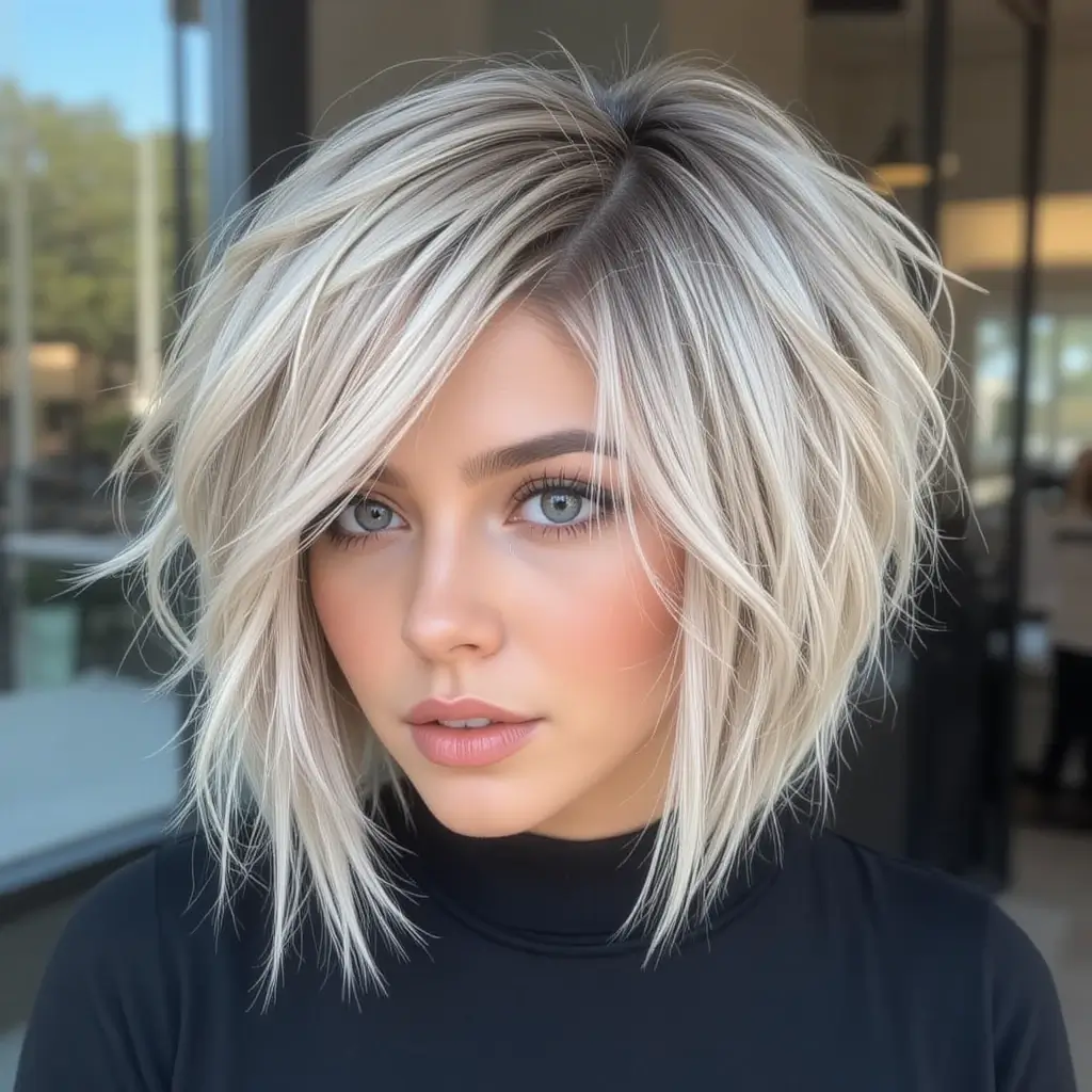 Asymmetrical Choppy Bob