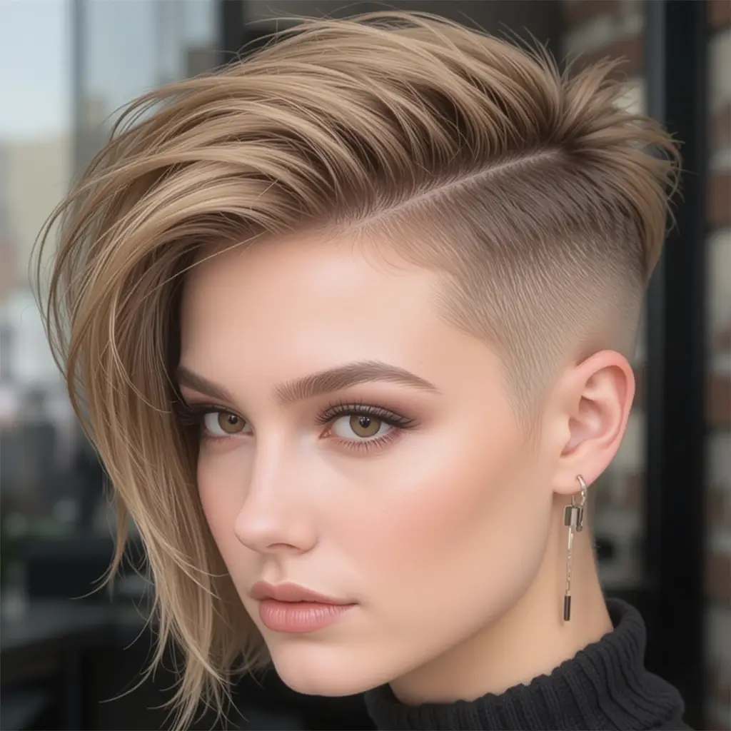 Asymmetrical Shaved Side Cut