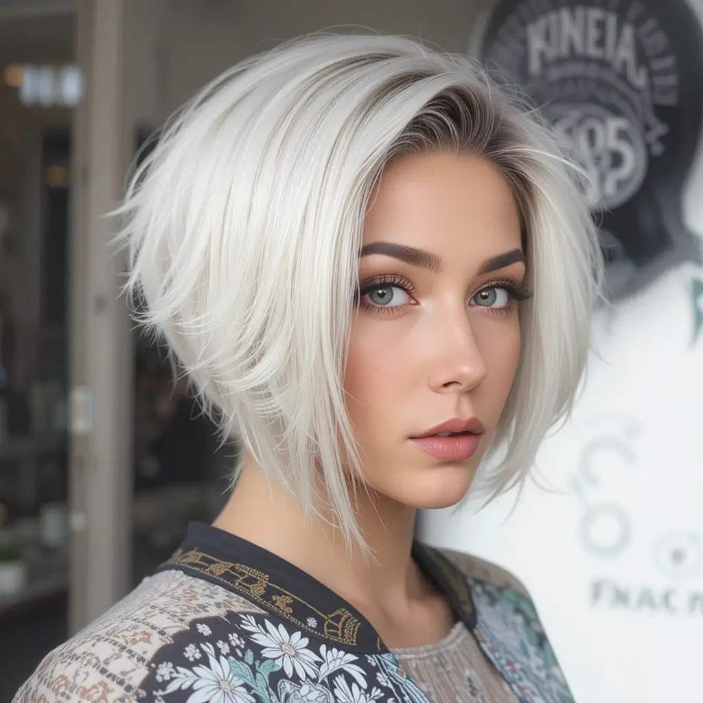 Asymmetrical Undercut Bob