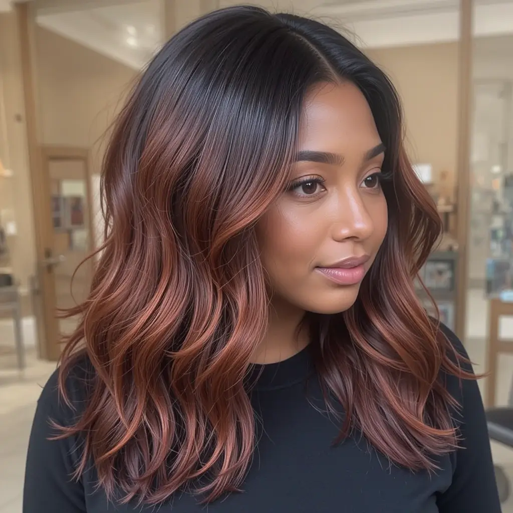 Auburn Ombre with Dark Roots