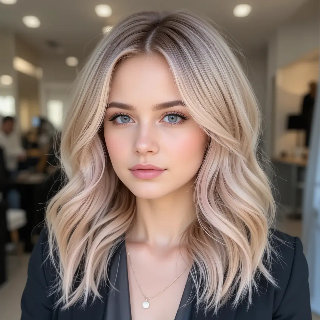 Beige Blonde with Dusty Rose Tips