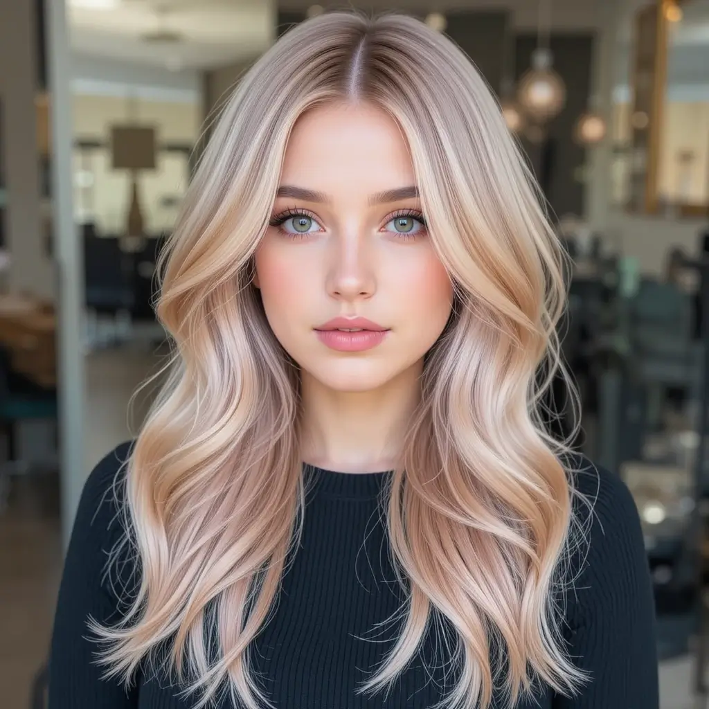 Beige Blonde with Soft Rose Gold