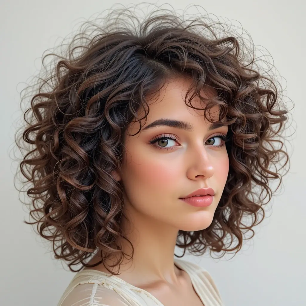 Big Curls Wolf Cut with Volume Boost