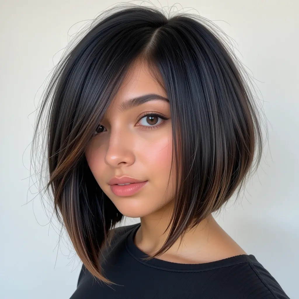 Black Bob with Toffee Brown Tips