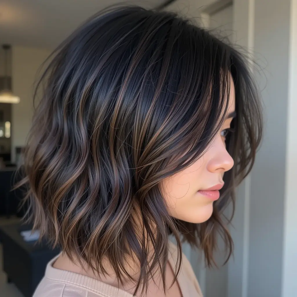 Black Hair with Brown Babylights