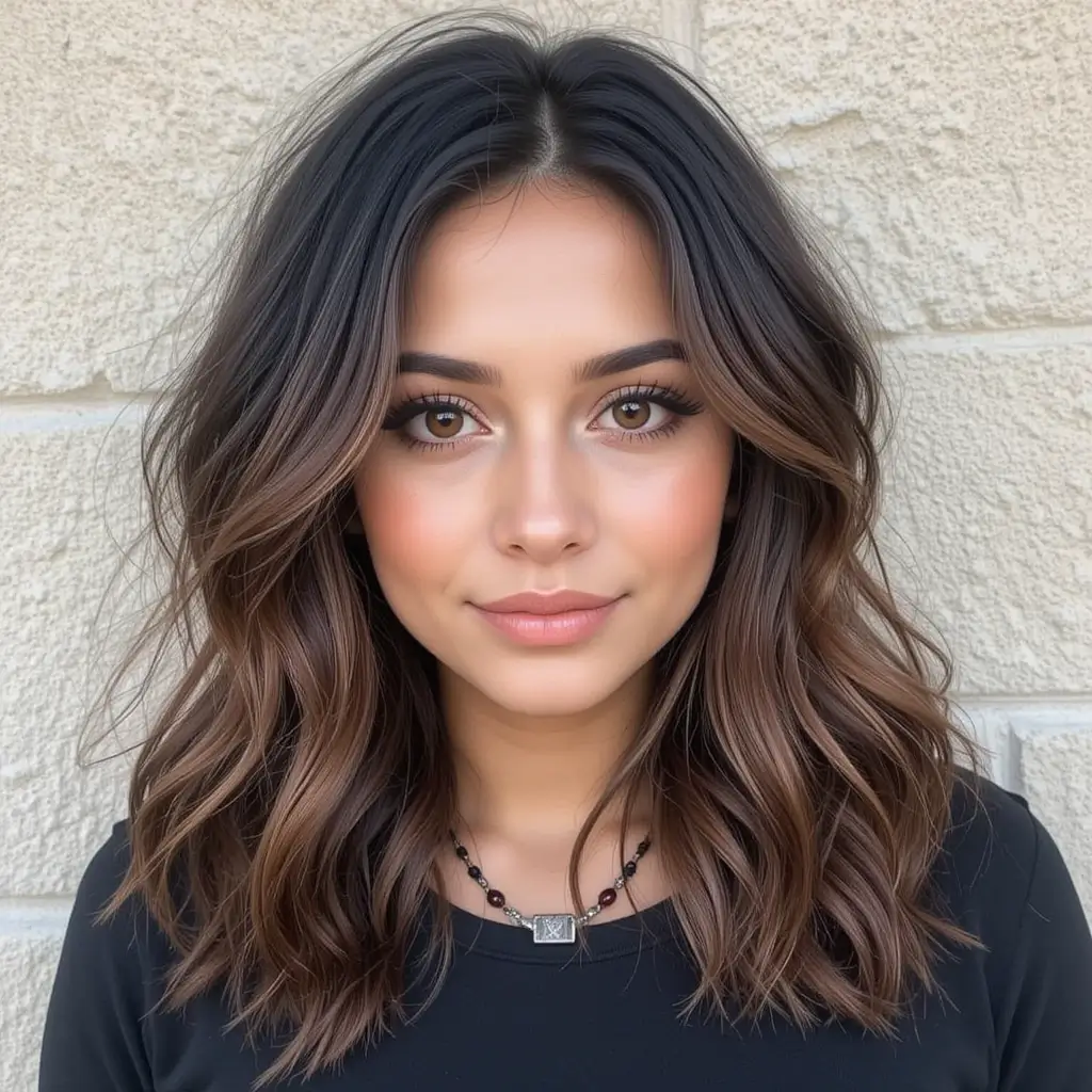 Black Hair with Rustic Brown Tones