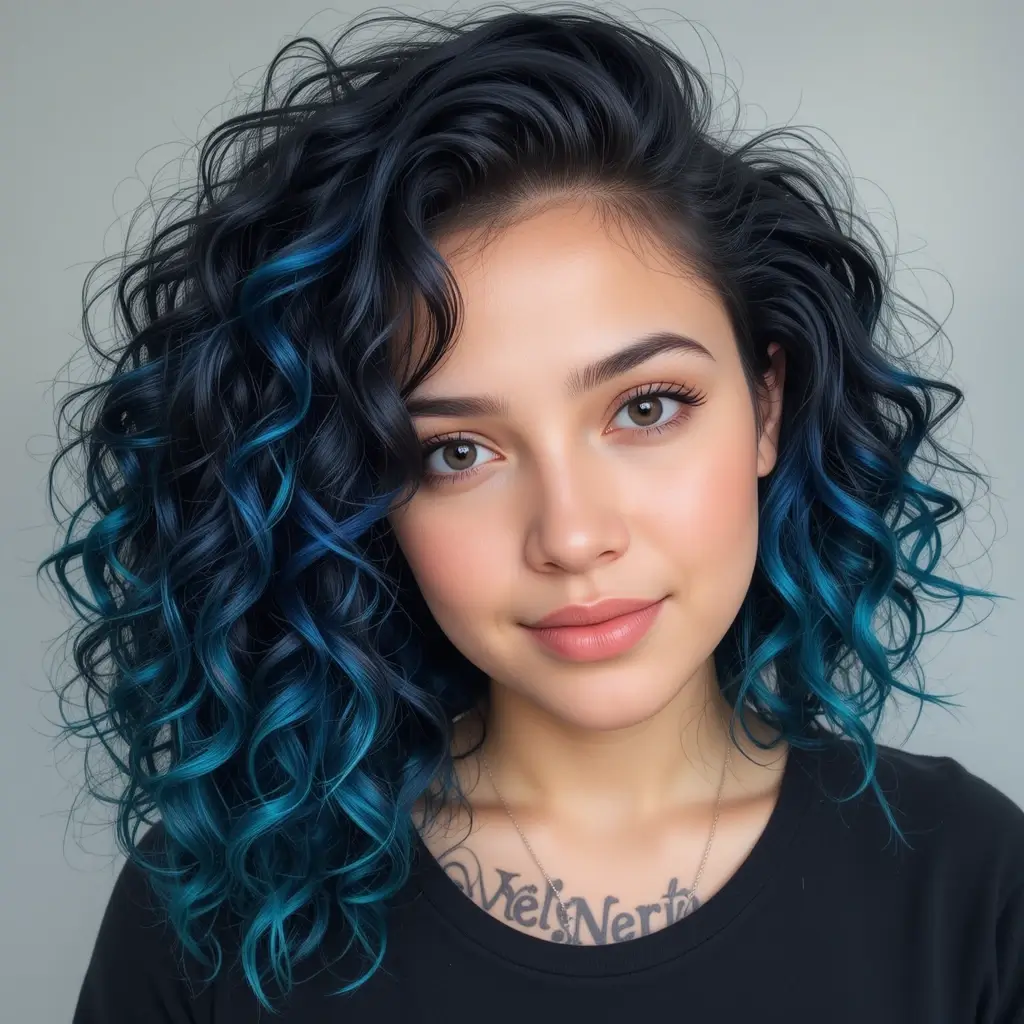 Blue-Black Base with Teal Lowlights