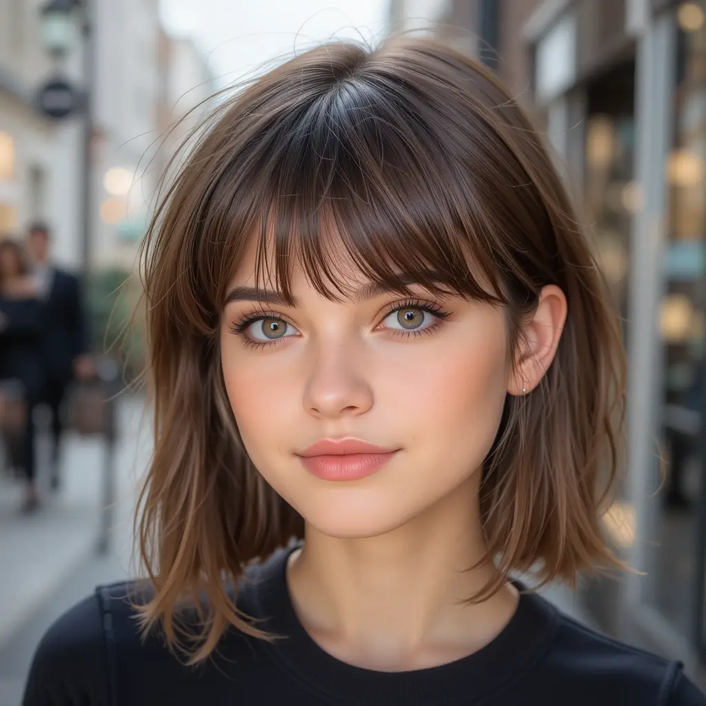 Blunt Cut with Wispy Micro Bangs