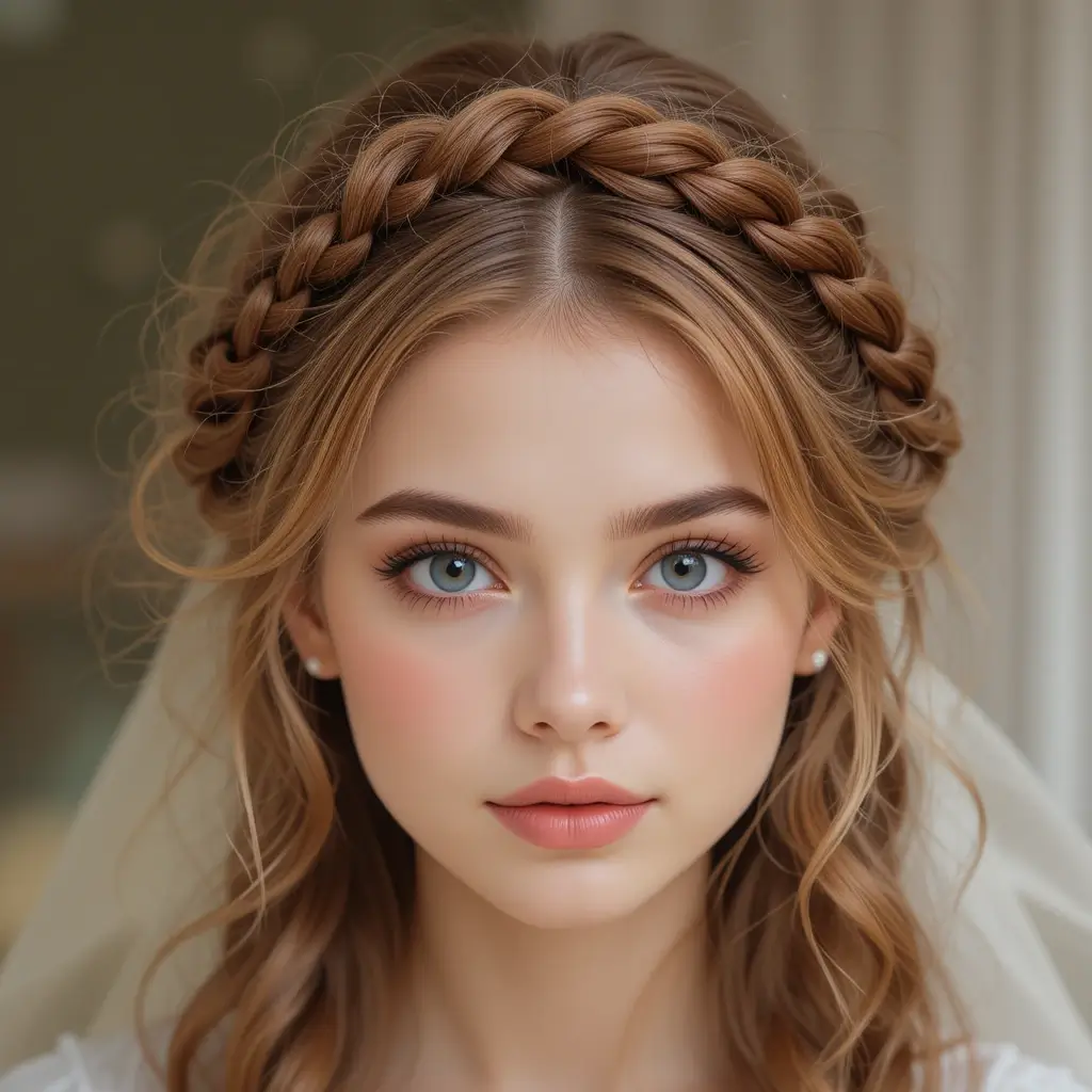 Braided Crown with Caramel Details