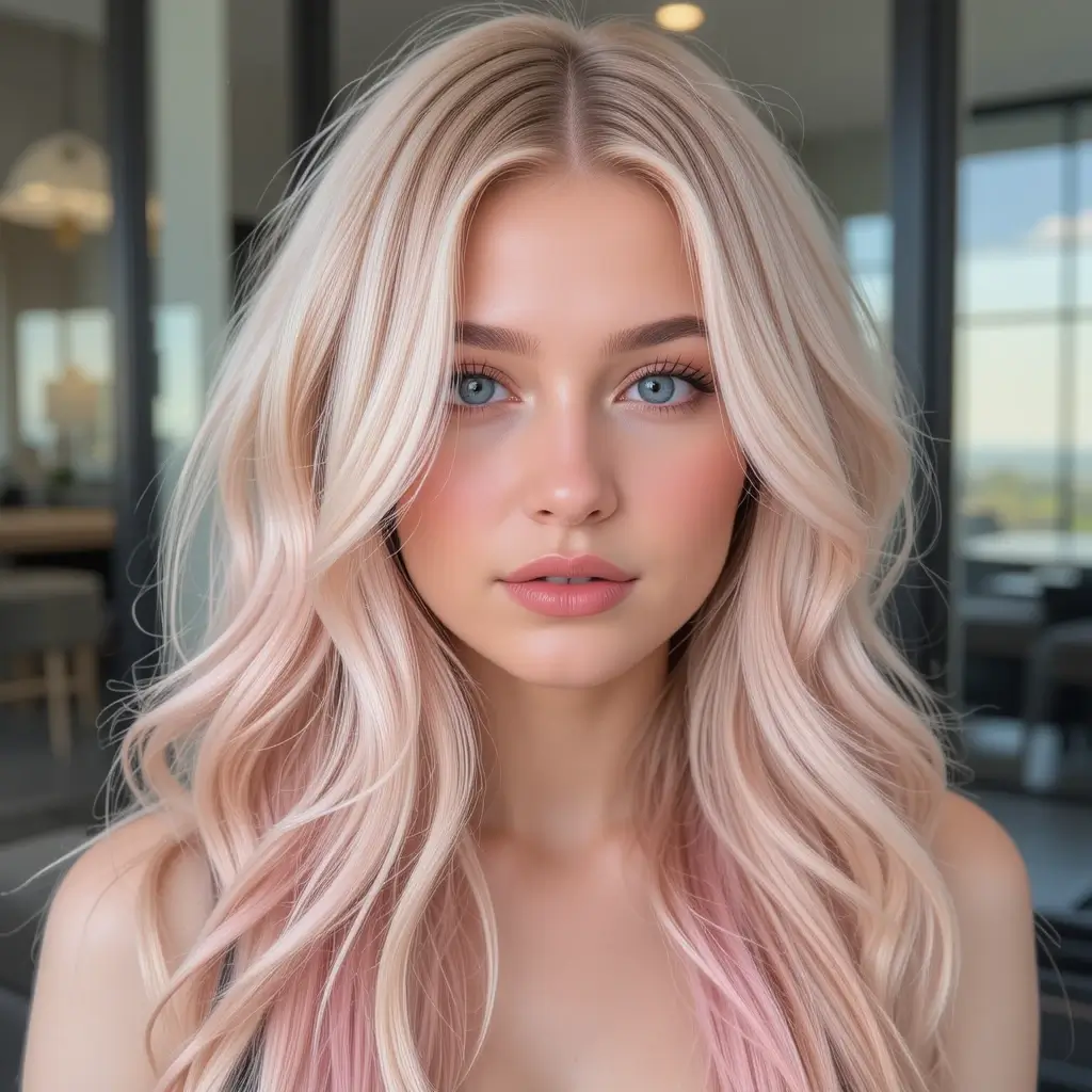 Buttery Blonde with Pink Peekaboo