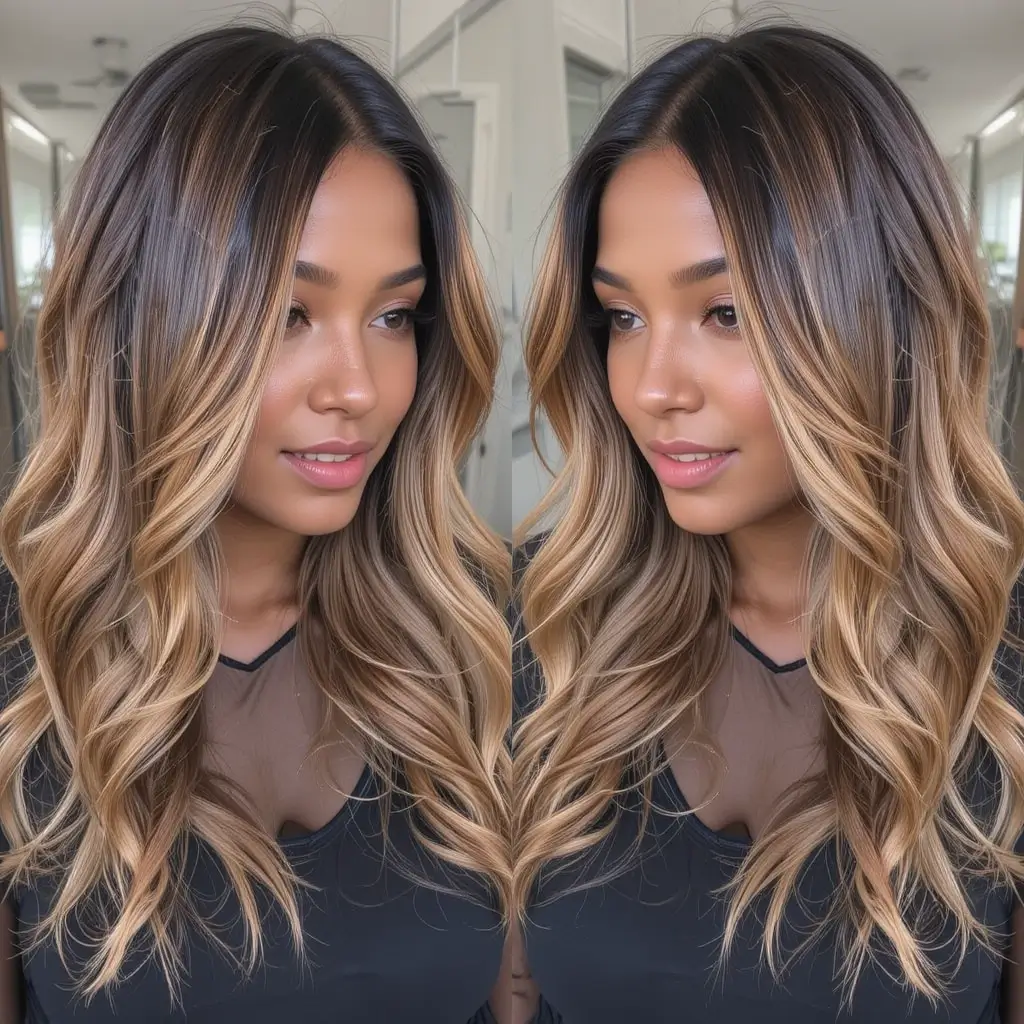 Caramel Balayage for Relaxed Hair