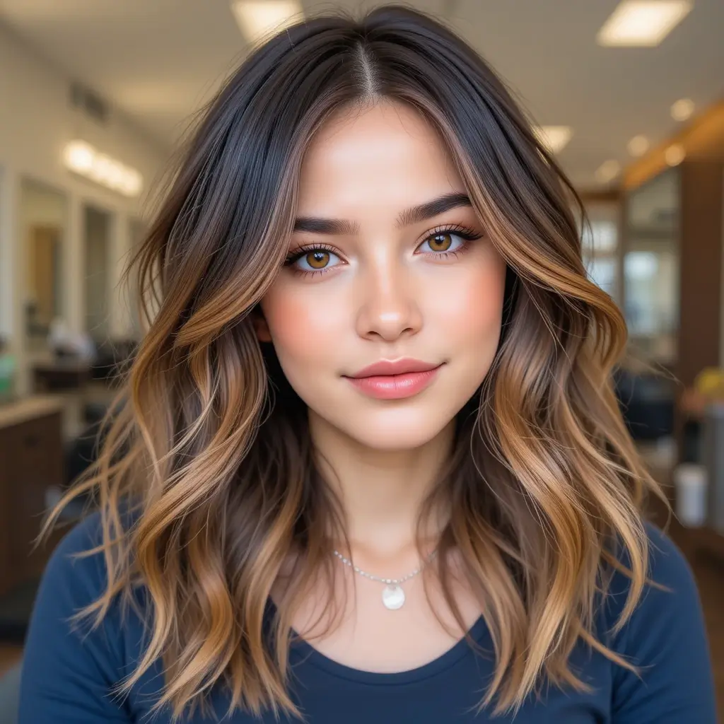 Caramel Peekaboo Highlights Underneath