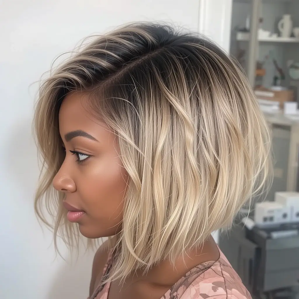 Champagne Balayage on Tapered Cuts