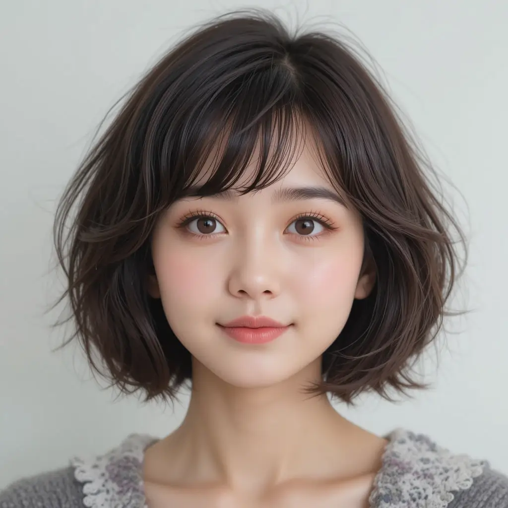 Chin-Length Bob with Wispy Bangs
