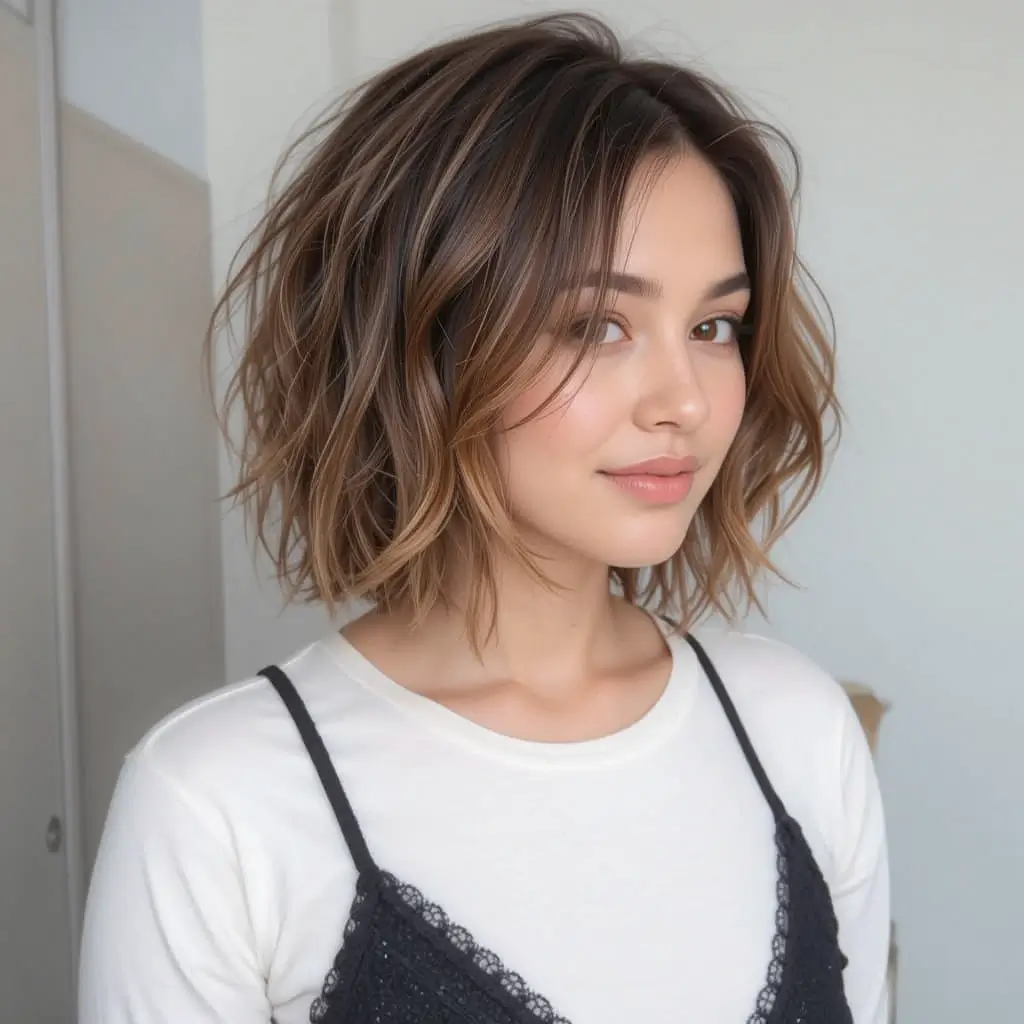 Chin-Length Choppy Bob