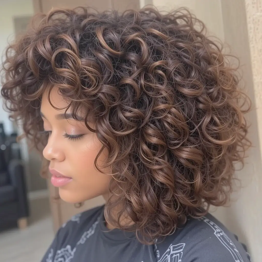 Chocolate Balayage on Afro Hair