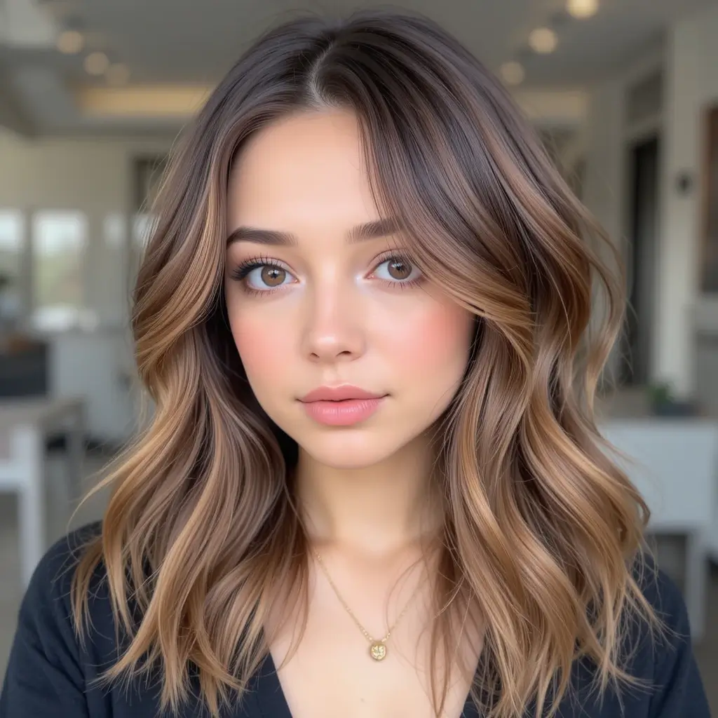 Chocolate Brown and Caramel Balayage