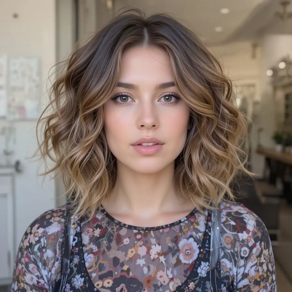 Choppy Bob with Undone Curls