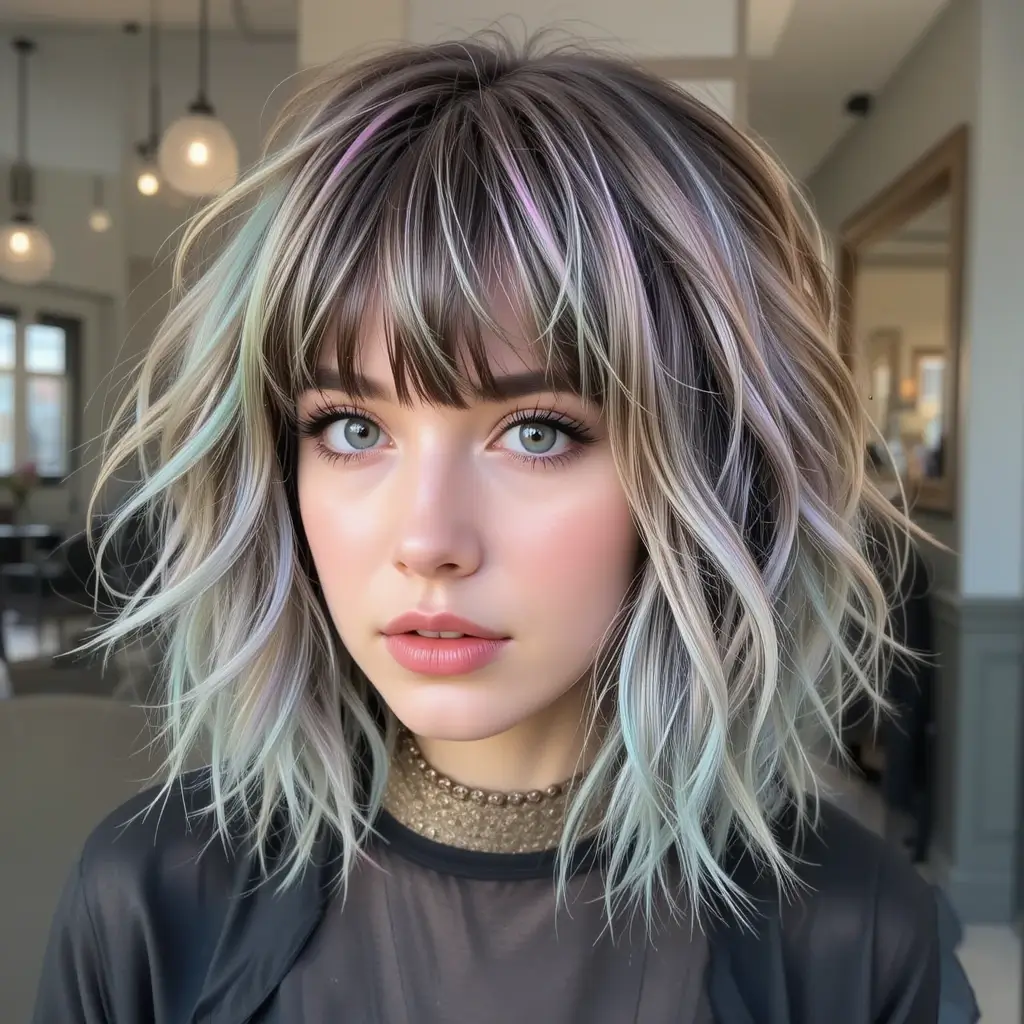 Choppy Lob with Bangs