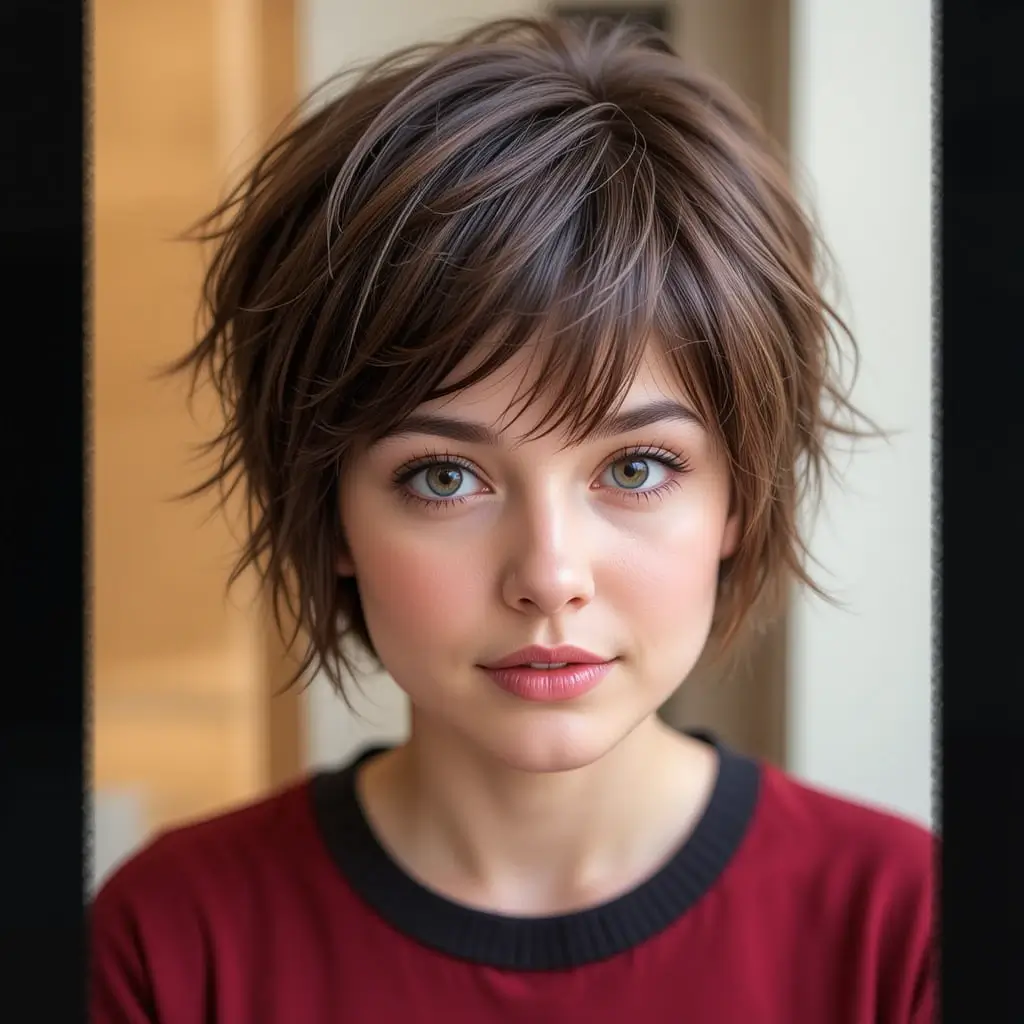Choppy Pixie with Bangs