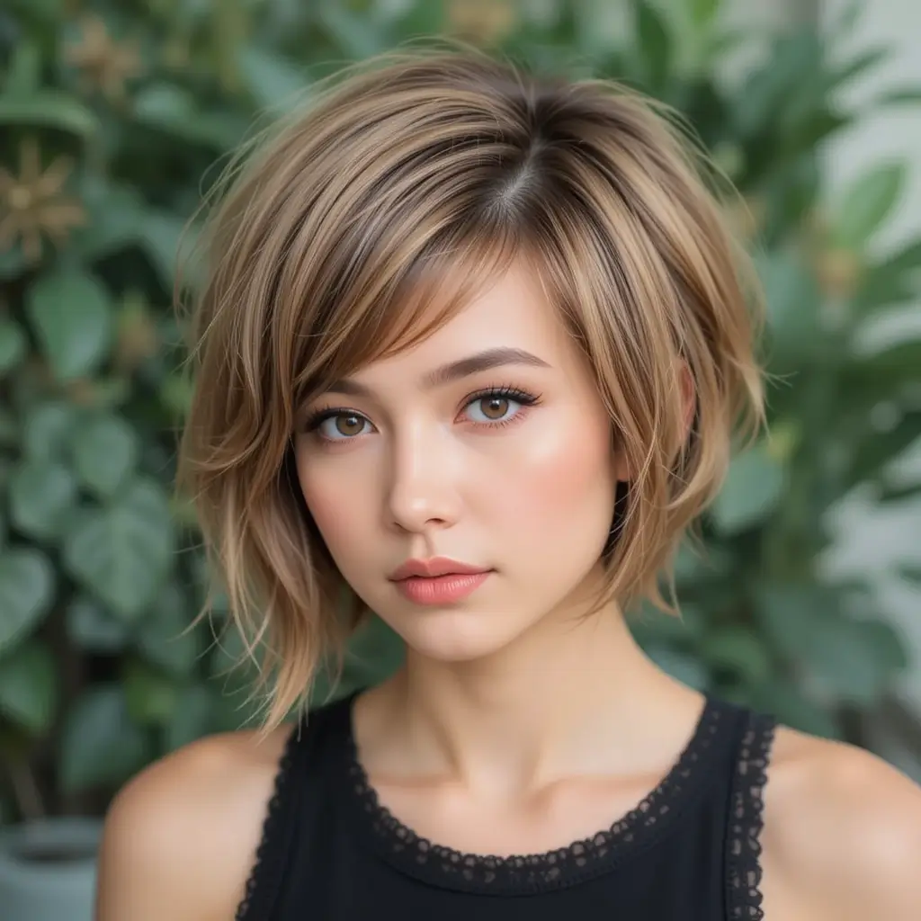 Choppy Shag with Side Bangs