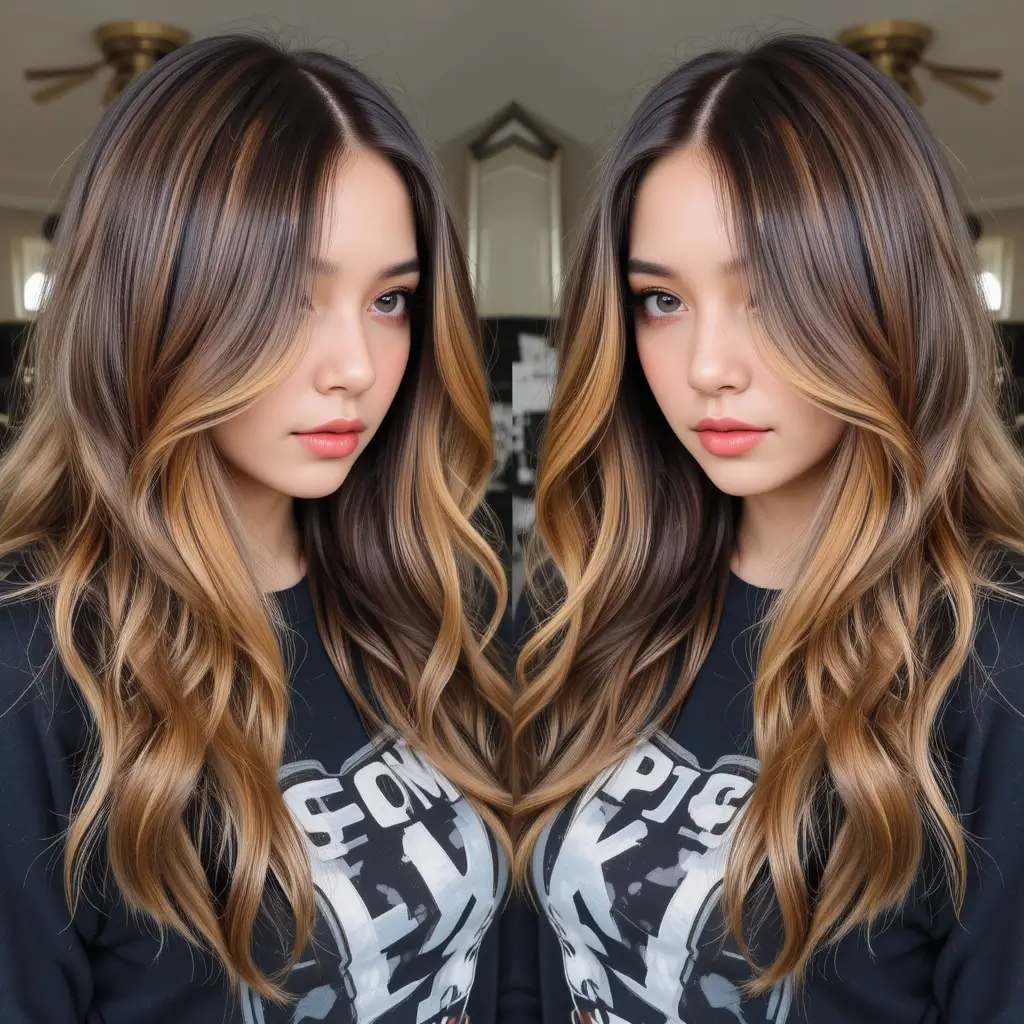 Chunky Caramel Highlights for a Bold Look