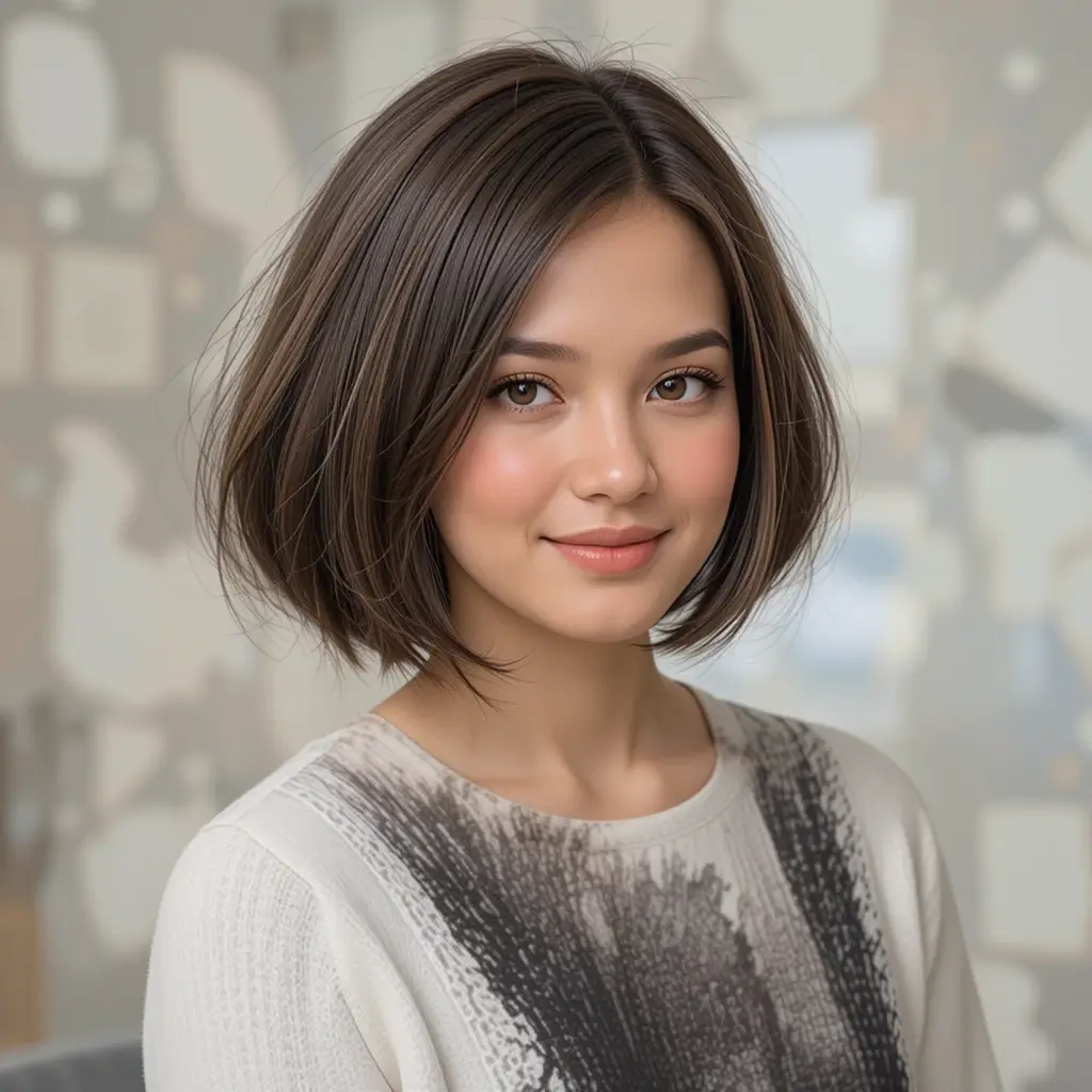 Classic Bob with a Middle Part