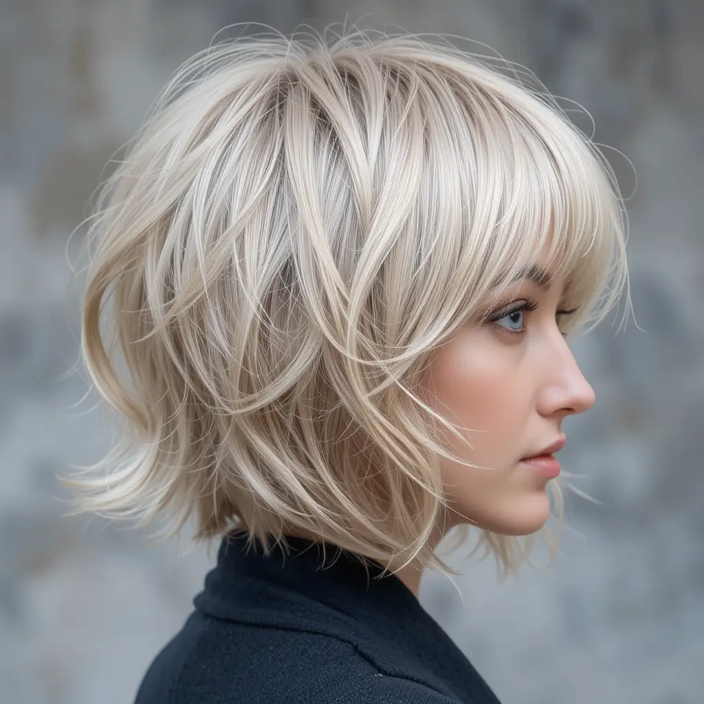 Classic Short Shag with Wispy Bangs