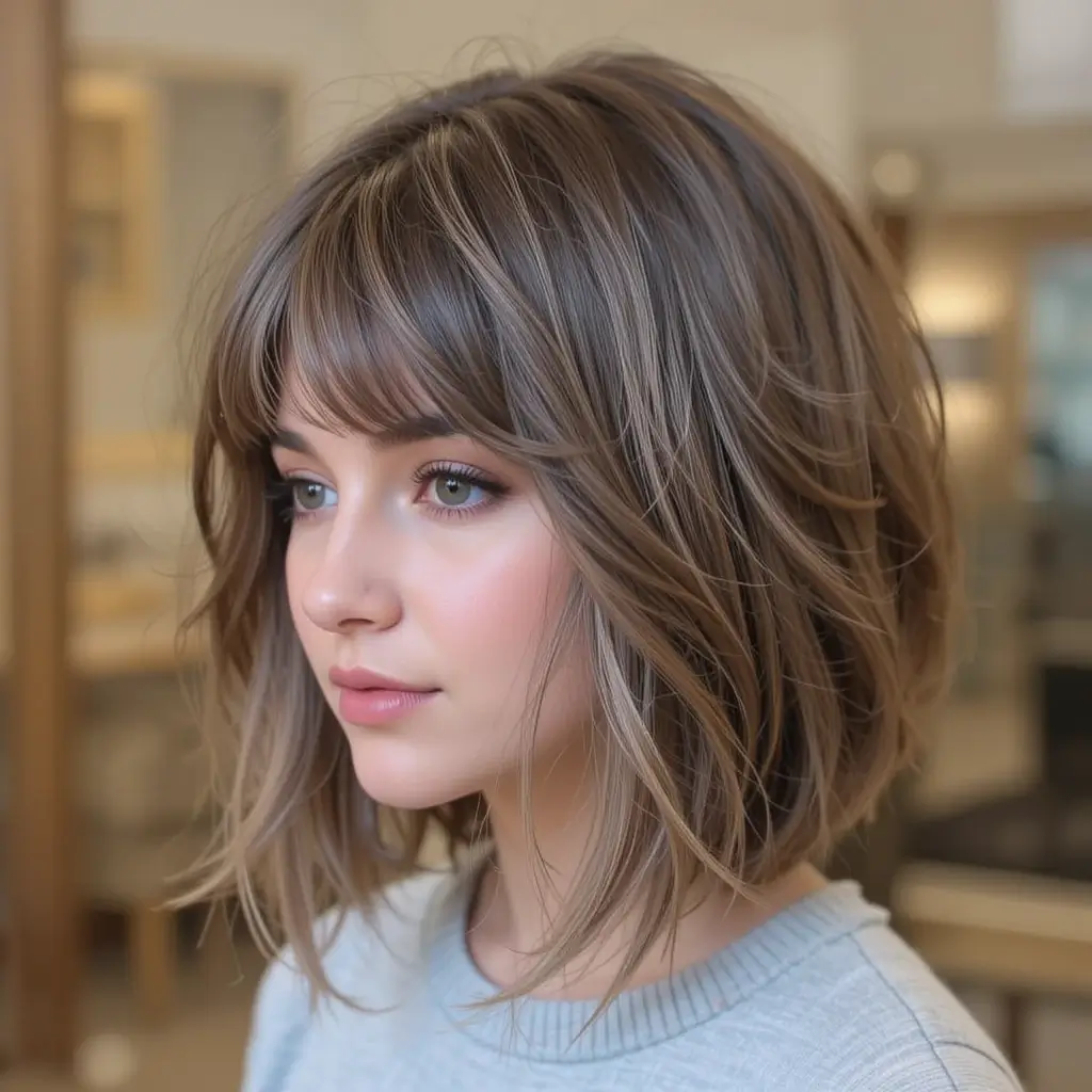 Classic Wolf Cut with Soft Curtain Bangs