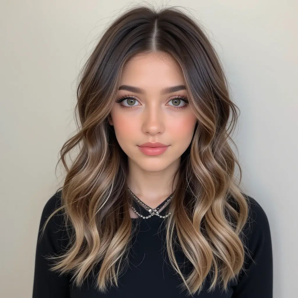 Coffee Brown with Champagne Highlights