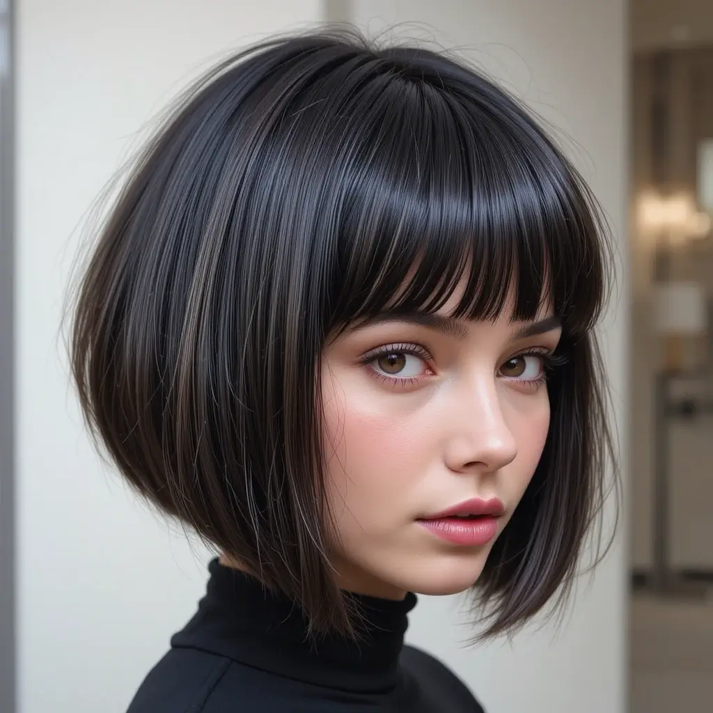 Cropped Bob with Micro Bangs