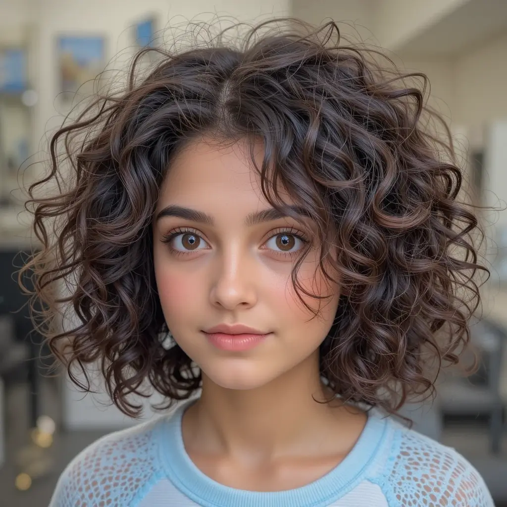 Curly Ear-Length Cut