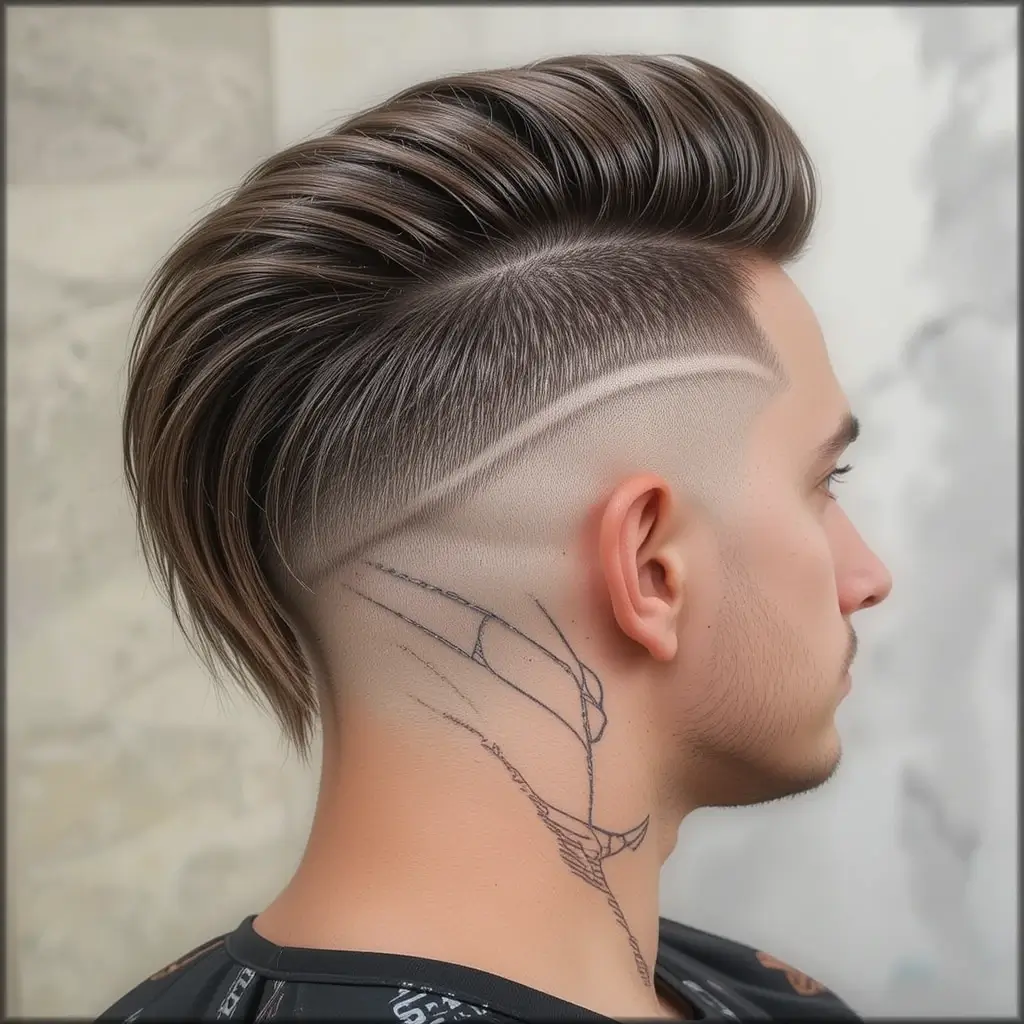 Curly Faded Mullet