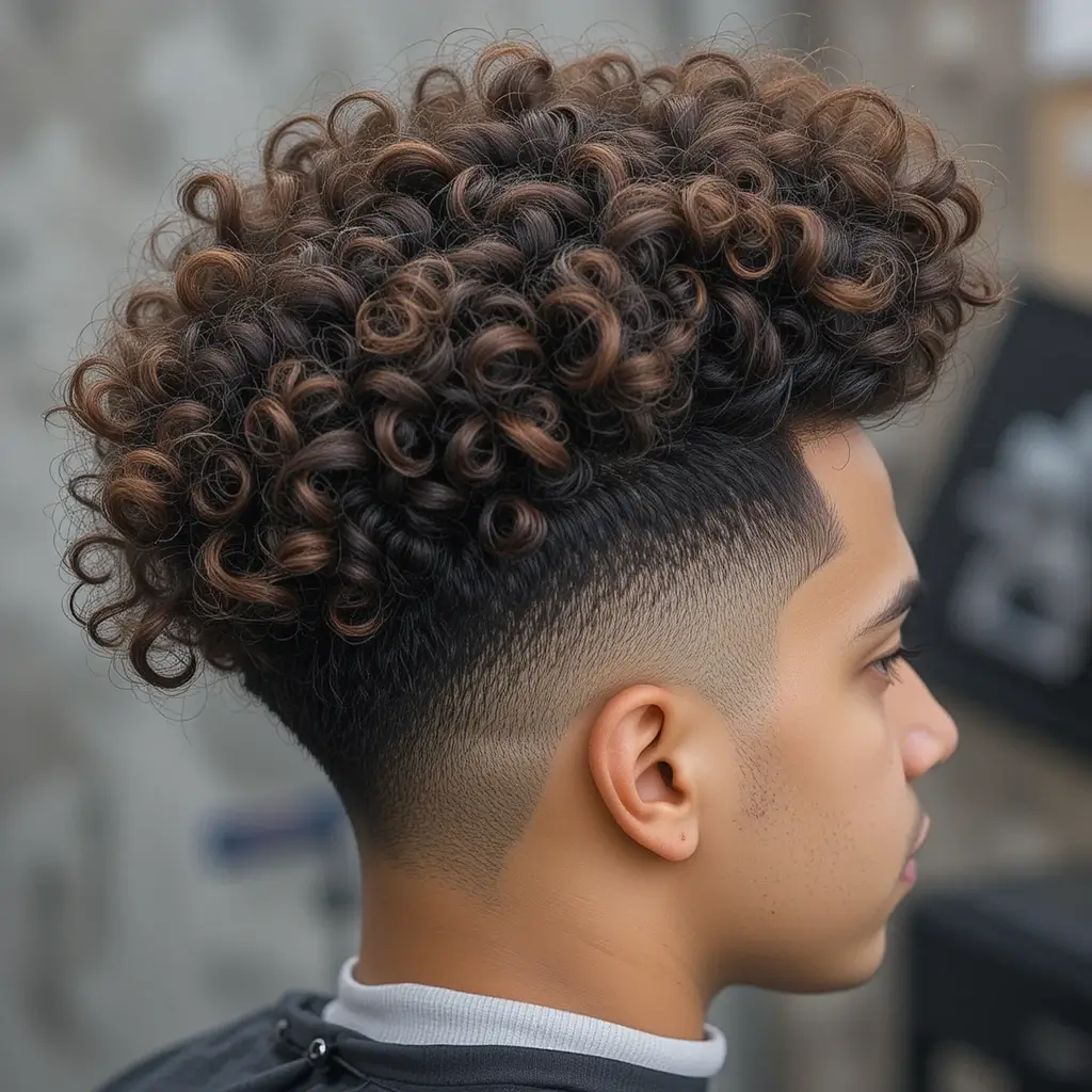 Curly High Top Fade