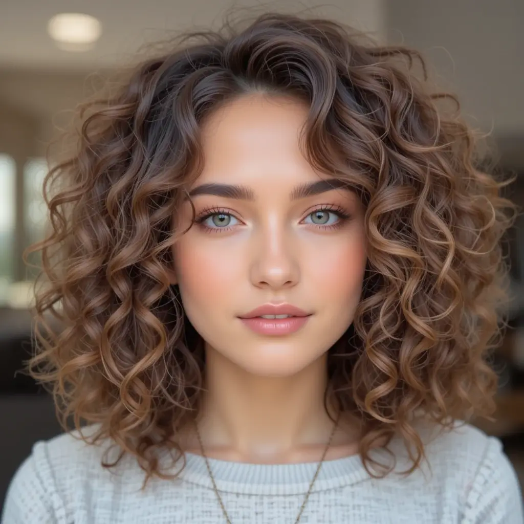 Curly Medium Shag Cut