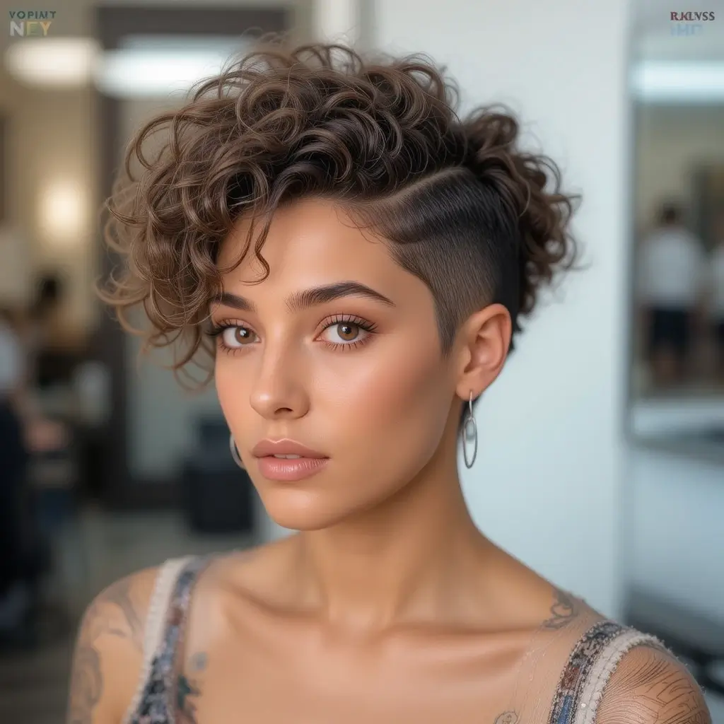  Curly Tapered Cut
