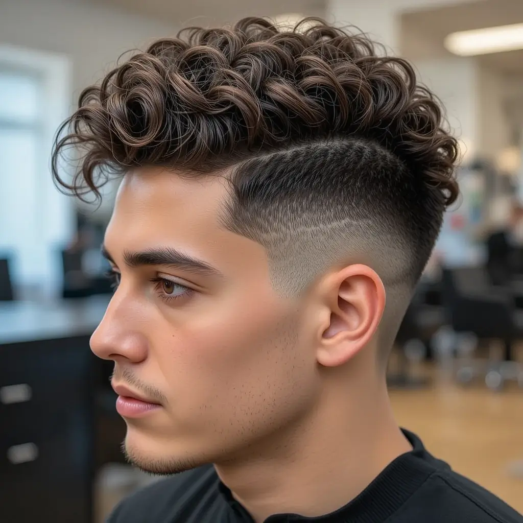 Curly Undercut with Volume