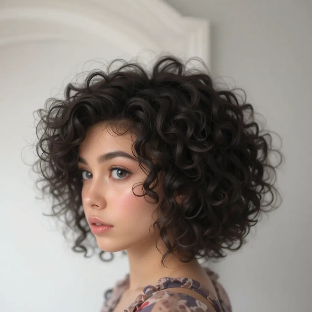 Curly Wolf Cut for Fine Hair