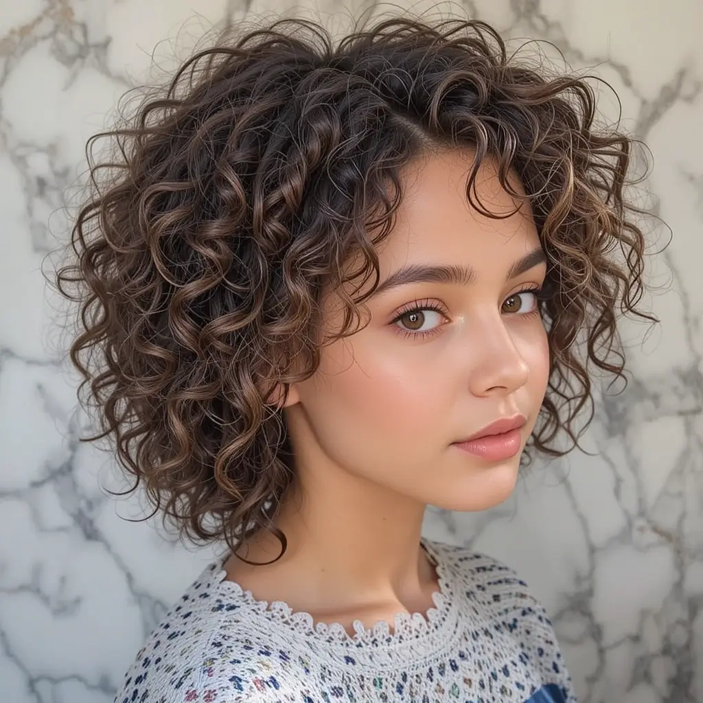 Curly Wolf Cut for Type 3 Hair