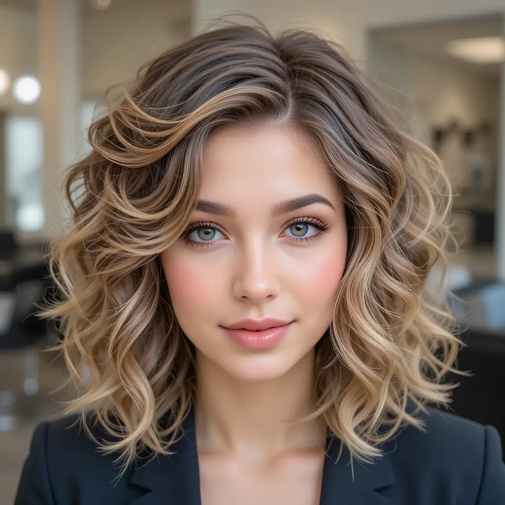 Curly Wolf Cut with Hidden Layers