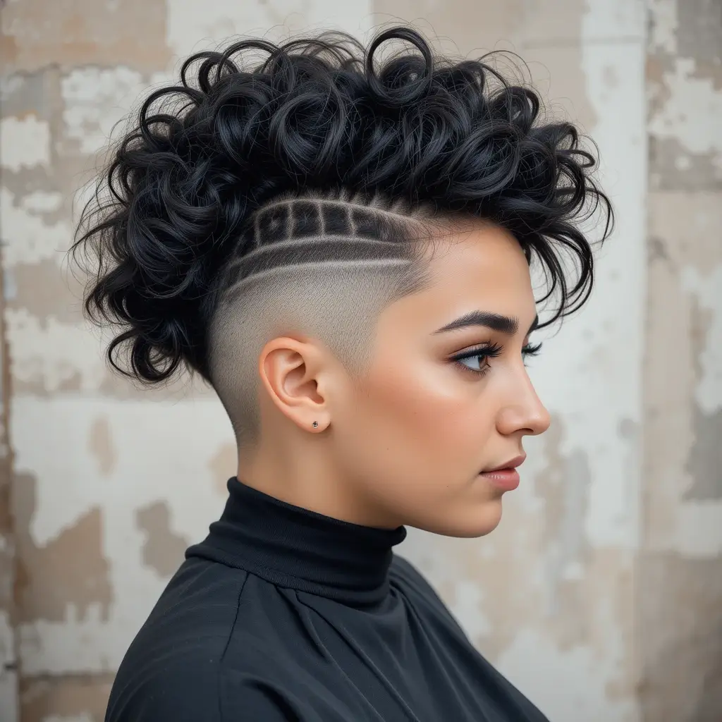 Curly Wolf Cut with Undercut