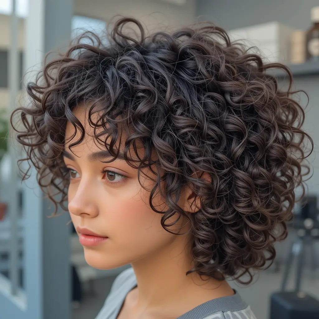 Curly Wolf Cut with Volume Boost