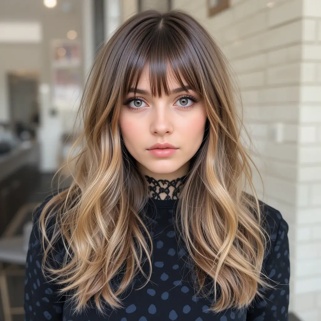 Curtain Bangs with Blowout Ends